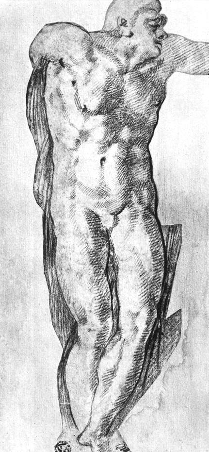 fanmichelangelo's tweet image. Study of a Nude Man #artbots #michelangelo