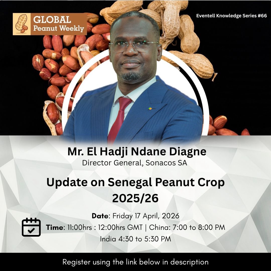 SonacosS's tweet image. Rejoignez nous tout à l’heure à partir 12H pour un webinaire international consacré au marché mondial de l’arachide avec notre Directeur Général, M. Elhadji Ndane Diagne.

🔗 Inscrivez-vous dès maintenant!👇🏾  us02web.zoom.us/j/85697819690?…
#SONACOS #Sénégal #Arachide #AgroBusiness