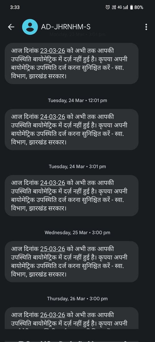 bundelaclan's tweet photo. @HLTH_JHARKHAND 

Why am I getting this message again and again. https://t.co/NVciBS8RkJ