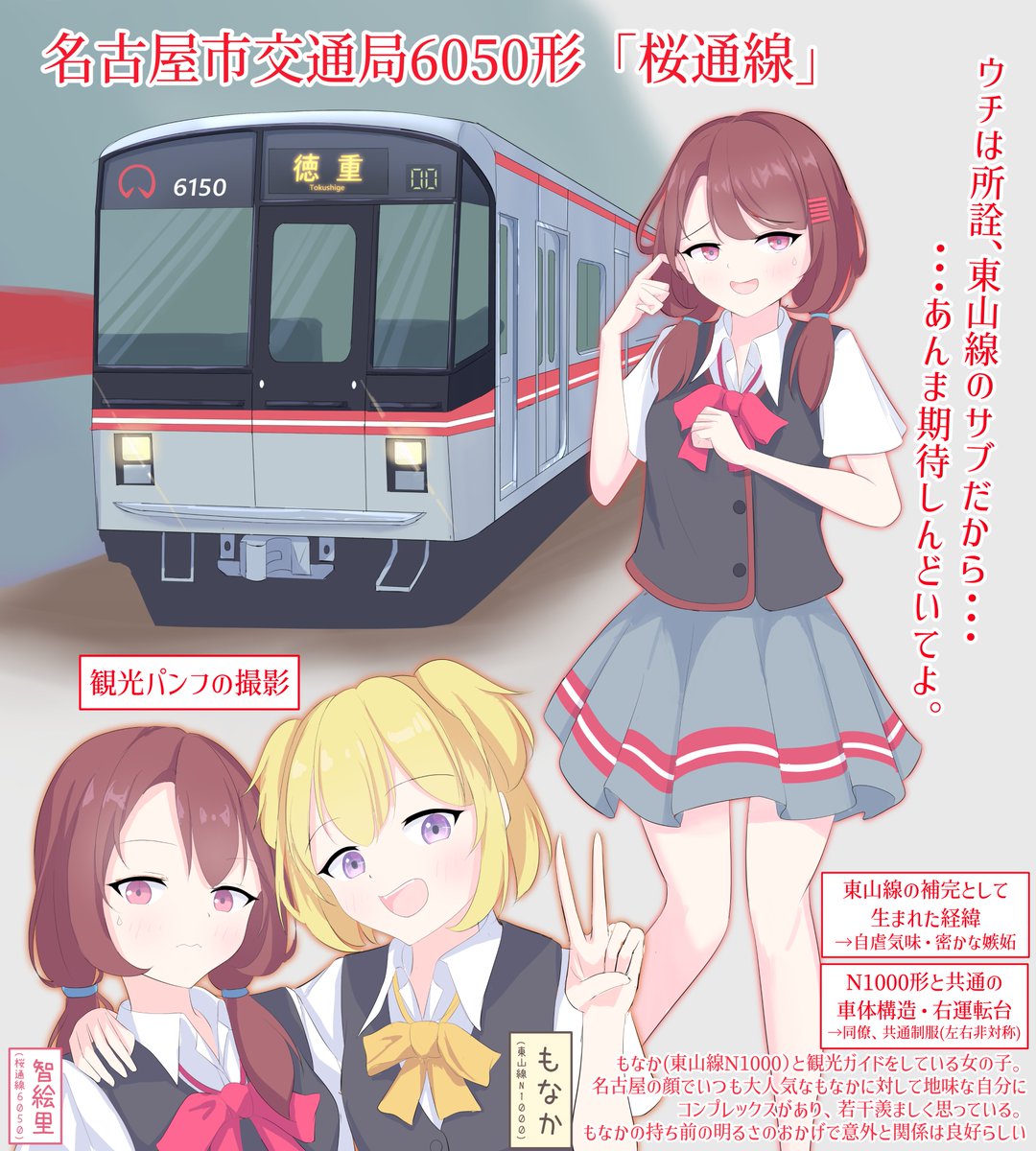 名古屋市営地下鉄6050形「桜通線」 #鉄道擬人化