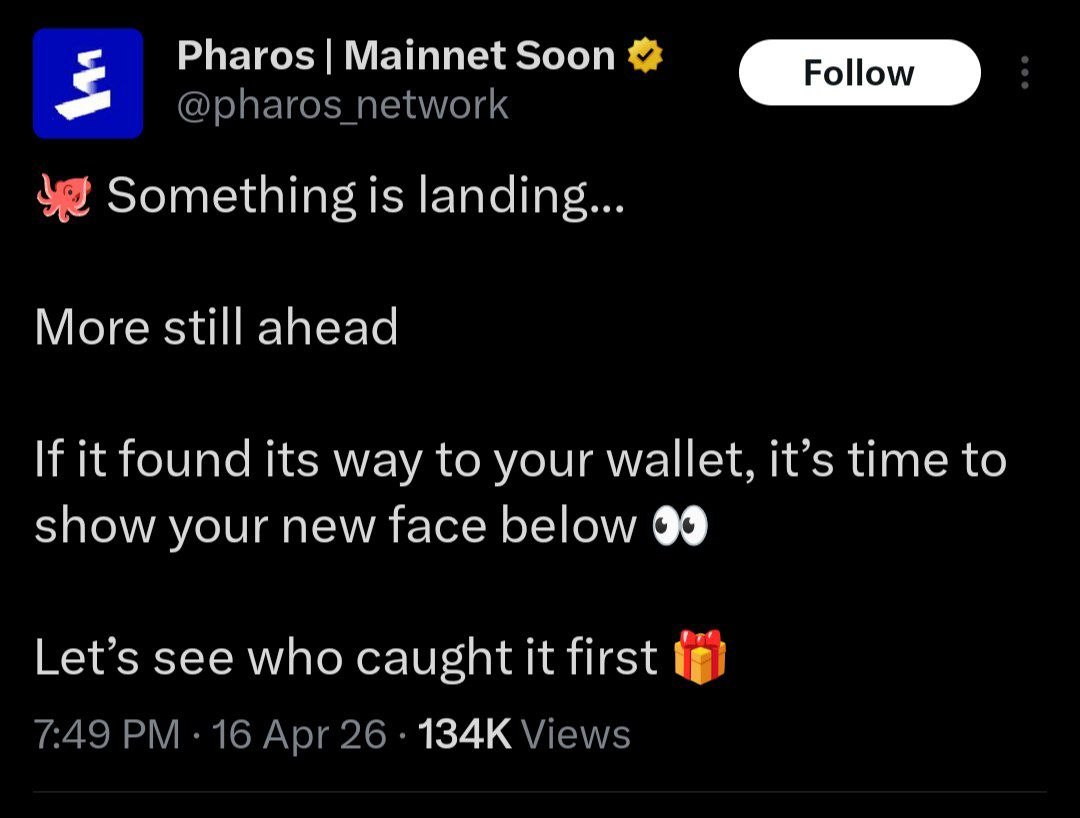 ⚡️ Pharos Testnet Update ~ Sailor’s Pass NFT Drop

<a href="/pharos_network/">Pharos | Mainnet Arc</a> has started distributing the exclusive “Sailor’s Pass” NFT to early supporters 

👉 Go-To Here: atlantic.pharosscan.xyz
🔹Enter your EVM wallet
🔹Check “NFT txns” section
🔹See if you received it

➖ Limited first