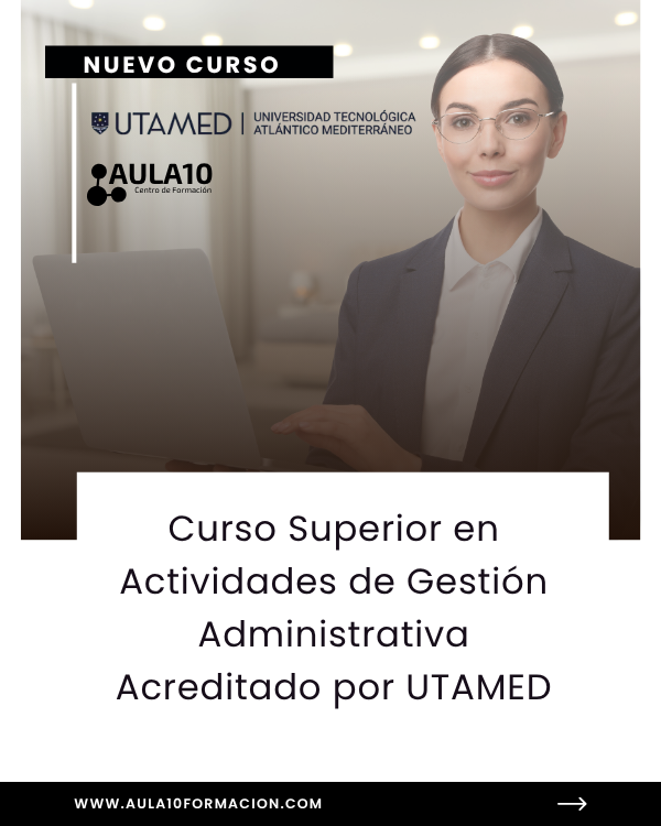 aula10's tweet photo. 📊 Nuevo Curso Superior en Gestión Administrativa acreditado por UTAMED

Aprende a trabajar en administración y mejora tu perfil profesional.

🔗 Más información:
 https://t.co/w1LKJAtihZ
#Aula10 #Administración #CursosOnline #FormaciónOnline #Empleo https://t.co/Mbf1kaXt6Q