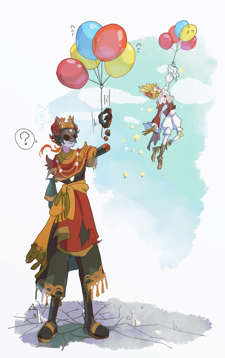 重すぎるのと軽すぎるの
#第五人格イラスト

二人が飛んでるの見ると、真逆の意味でちょっとハラハラする🎈