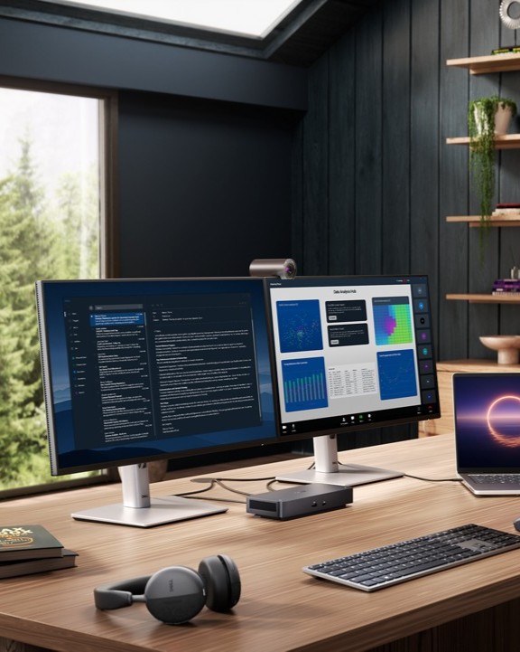 Dell_IN's tweet image. Which work monitor setup best matches your vibe today? 🤔 🖥️ 

#Monitor #desk #goals