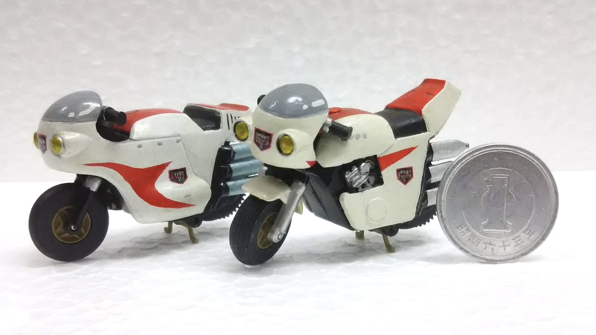 仮面ライダー55周年

思い出の仕事。（その2）

ゼネラルプロダクツ
ディフォルメマスコットキット
【仮面ライダー旧2号】彩色見本
（目は透明パーツの自作）

改造サイクロンは、タカラ・チョロバイク改造の一点物

1984年 原型製作