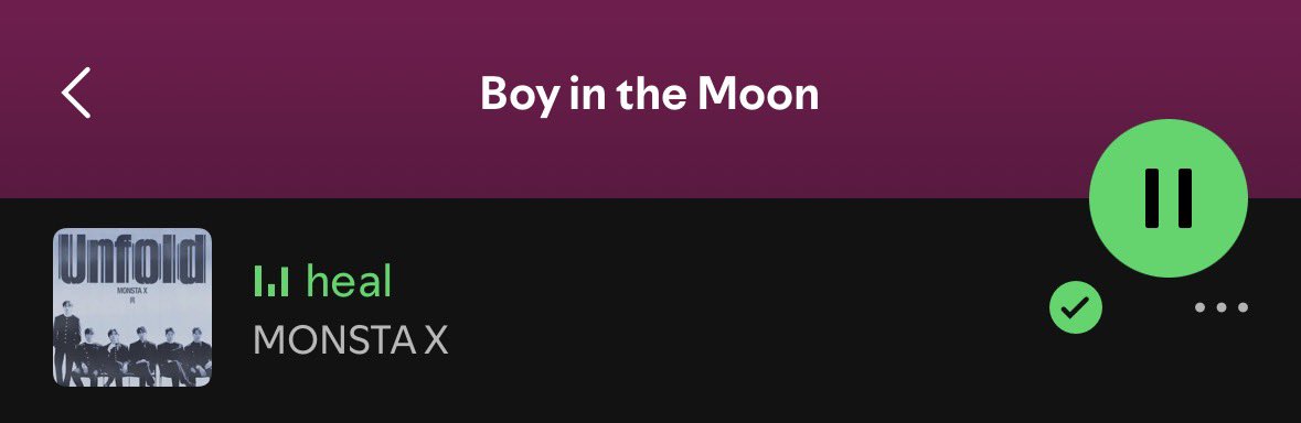 스포티파이 올뉴팝 플리는 새로 업데이트됐어여
이제는 Boy in the moon 플리에만 있습니당!!

💚 open.spotify.com/track/34kczquu…

하루한번 슥 들어주세욤ㅎㅎ #MonstaX #heal