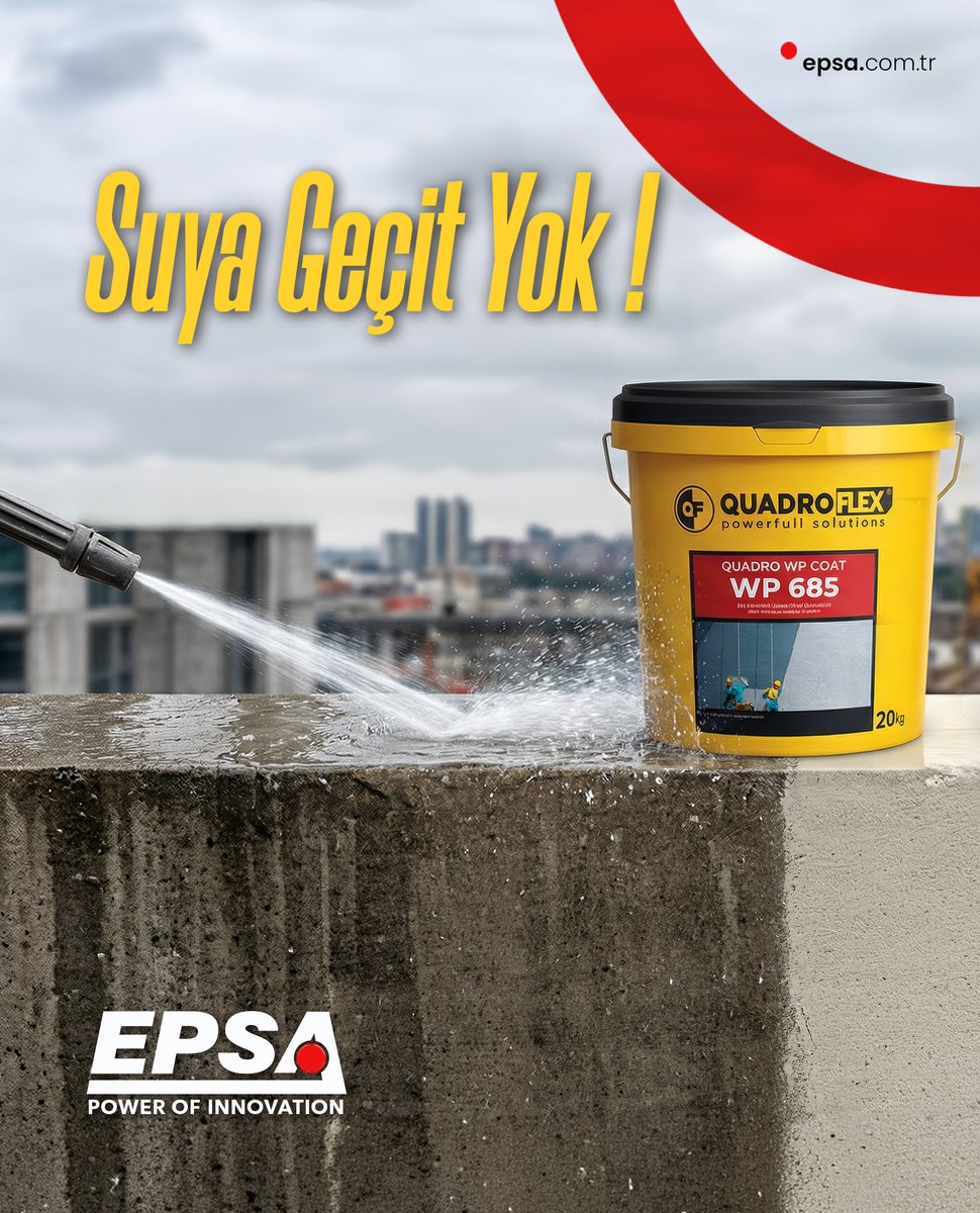 epsayalitim's tweet photo. Suya geçit yok!
Esnek yapısı, yüksek aderansı ve uzun ömürlü performansıyla EPSA ürünleri; su geçirimsiz koruma, çatlak köprüleme ve UV dayanımı sağlayarak dış cepheden ıslak hacimlere, terastan seramik altı uygulamalara kadar her alanda güvenli bir yalıtım katmanı oluşturur. https://t.co/pYoW4F7e6D