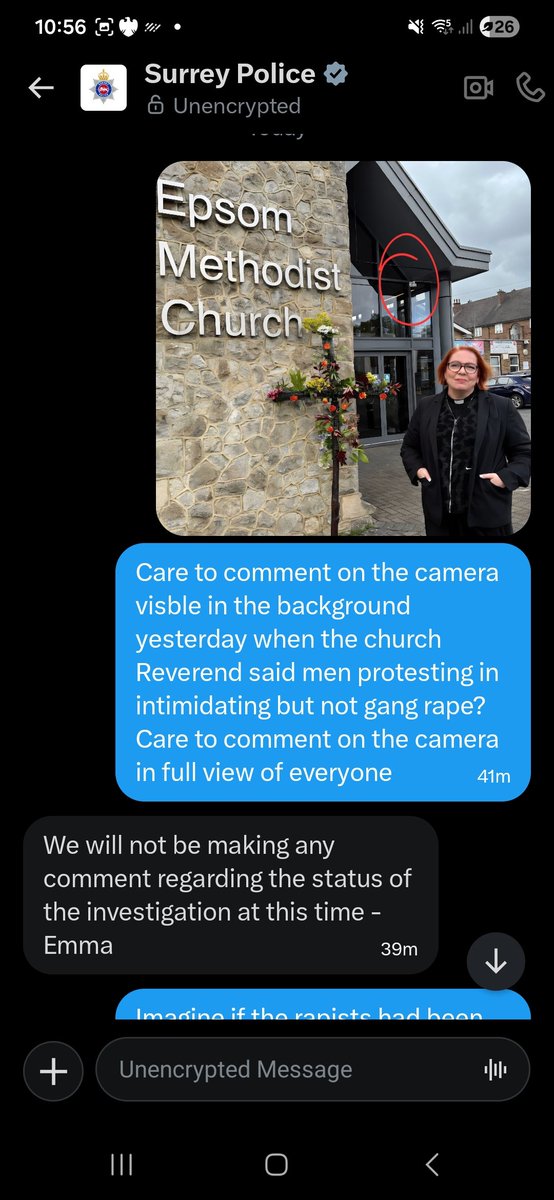 I assume this exchange is true. If so it appears that <a href="/SurreyPolice/">Surrey Police</a> has leant heavily on the Church and it really is one big cover up.