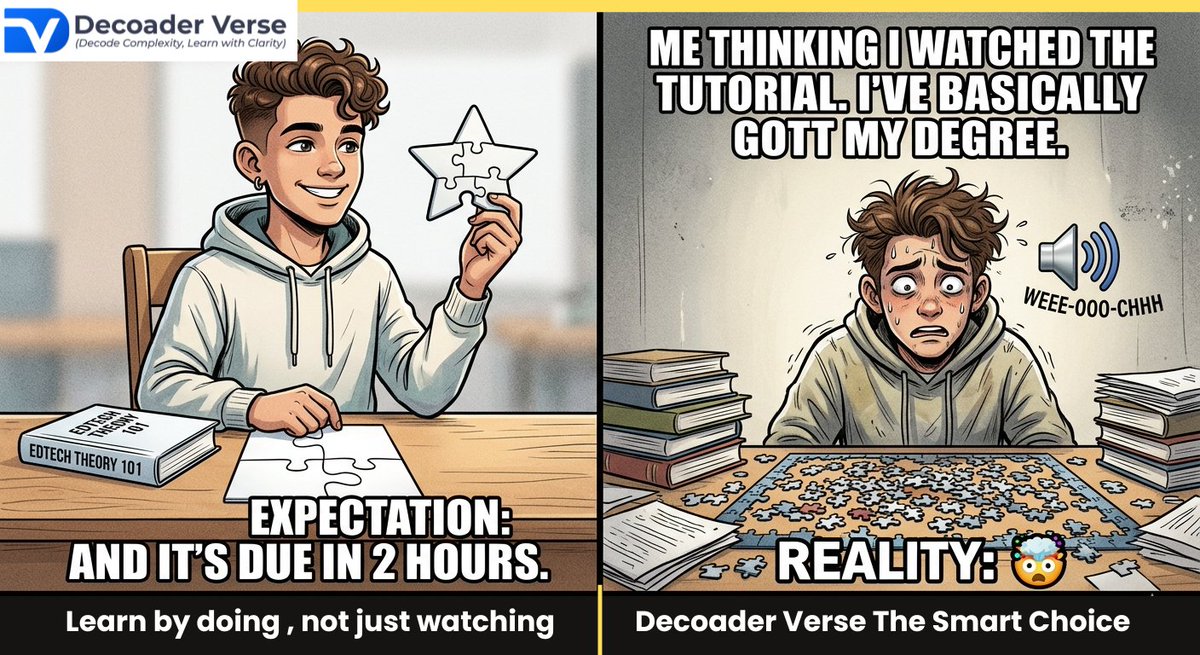 Decoder_Verse's tweet image. Watched 4 hrs of tutorials: “I’m a senior dev now.”
Real project starts: 🤯
Stop consuming. Start building.
DecoaderVerse — Learn by doing.
"decoaderverse.wixstudio.com/decoaderverse"
Real skills. Real projects. Real results.
.
.
#LearnByDoing #CodingLife #DevHumor #DecoaderVerse