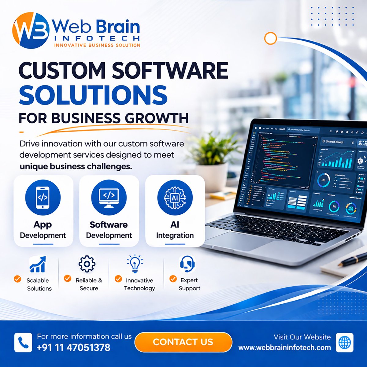 webbraininfo's tweet image. Turn Your Ideas into Powerful #DigitalSolutions!

At @webbraininfo, we build #customsoftwaresolutions that are designed to solve real business challenges and drive measurable growth. 

Learn more at webbraininfotech.com/software-devel…

#CustomSoftware #SoftwareDevelopment #AppDevelopment #AI