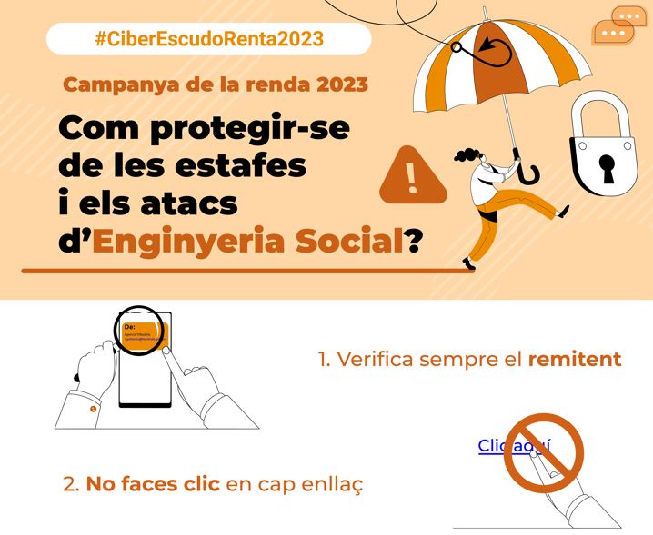 CSIRTCV's tweet image. 🛡️Durant la campanya de la Declaració de la Renda... Protegeix-te de l'Enginyeria Social!

🧐Extrema la precaució amb el #phishing #vishing i #smishing!

🔗Consulta ací la nostra infografia: concienciat.gva.es/va/infografies…
 #ciberseguridad @GVAhisenda @generalitat  #RETECHciber