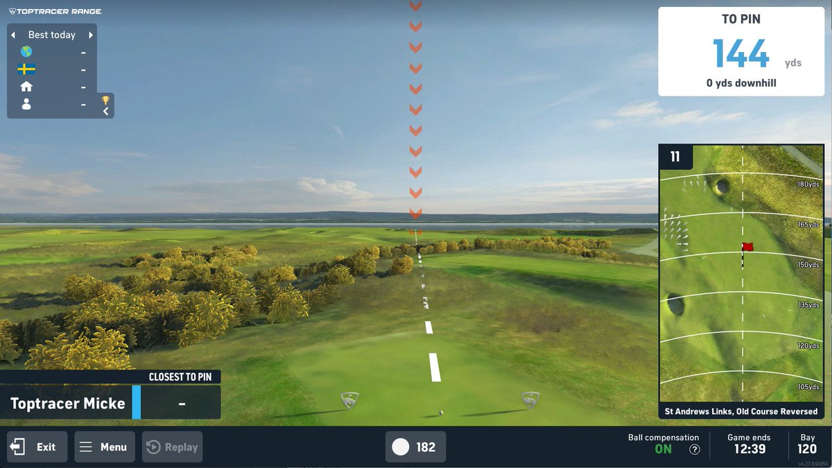 CharnwoodRange's tweet photo. Have you taken on St Andrews yet?

The Old Course (Reverse Routing) is now live on @Toptracer  and it’s already proving a challenge.

#Toptracer #StAndrews #GolfChallenge #Loughborough https://t.co/Eey0A6X27G