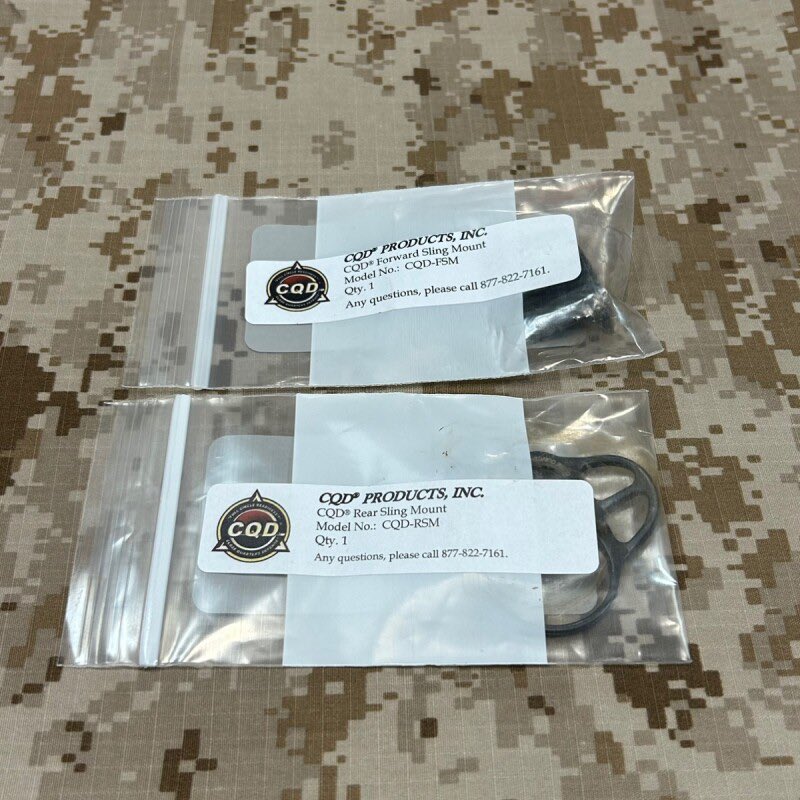 在庫切れしていた、実物 CQD スリングスイベル 前後セットが再入荷致しました。
mk18をはじめsocom支給のアサルトライフルの再現にオススメです。
頑丈な実物は、ゲームユースのハードな使用にも耐えられるのでエアガンの保護にも役立ちます。