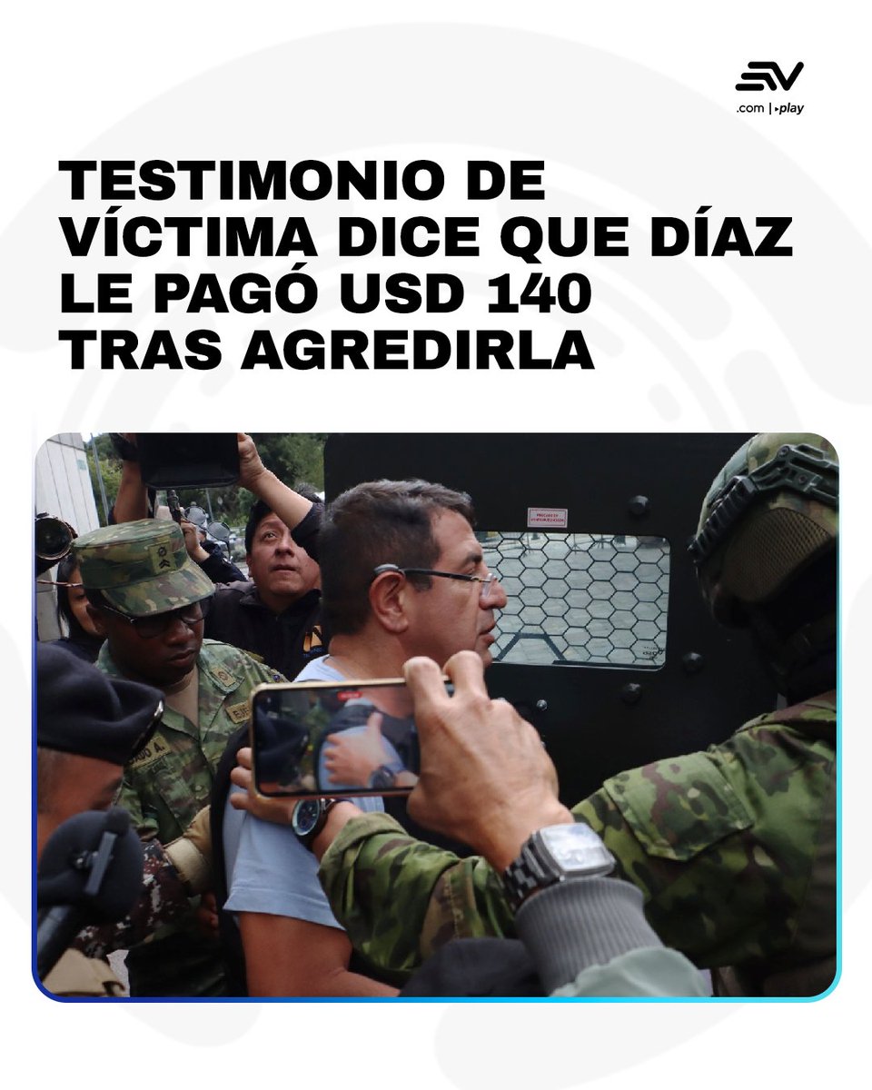 La fiscal Verónica Murgueito expuso que el exasambleísta violó a la hija de una colaboradora tras una cena de navidad, en diciembre de 2024. La menor dijo a las autoridades que luego de forzarla, Díaz le entregó USD 140. 💻 bit.ly/48PXyVW