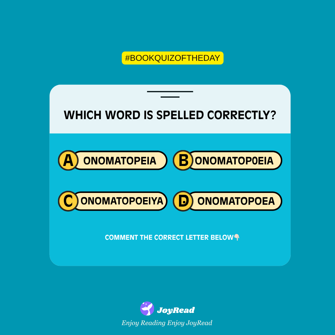 JoyRead_Novels's tweet image. Think you got it? 🧠📖

Pick the correct spelling and comment below! 👇

Keep your mind sharp while enjoying your favorite novels on Joyread 💙✨

🌐 : joyread.com

#JoyRead #BrainGame #WordPlay #ReadersCommunity #DailyChallenge