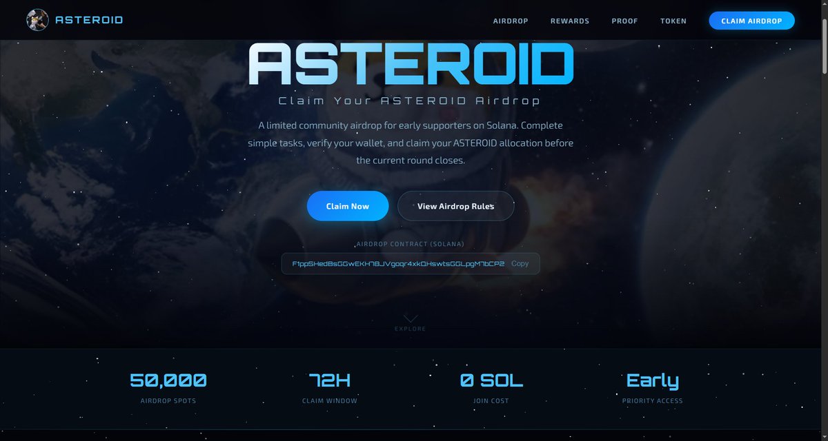 Been holding $ASTEROID for some time now, and so far it’s been one of my better Solana holds.

Even managed to pull 13 SOL along the way, which made me look even closer at the project itself.
asteroidsol.fun/?karl
The narrative is a big part of why this one keeps getting