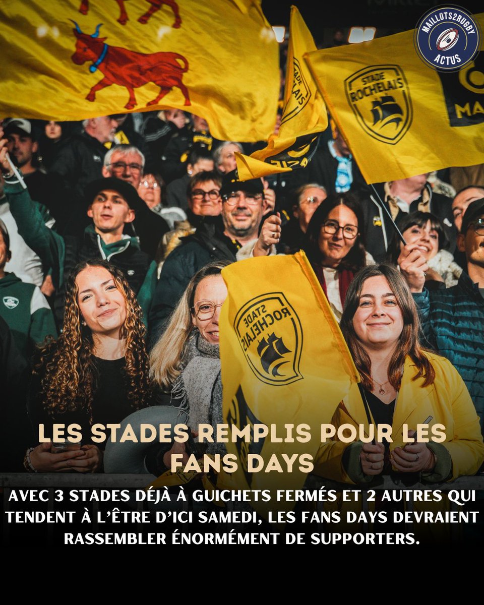 maillots2rugby's tweet image. 𝙁𝙚𝙧𝙫𝙚𝙪𝙧 𝙥𝙤𝙥𝙪𝙡𝙖𝙞𝙧𝙚

Les stades seront pleins pour cette 21ème journée de championnat ! Plusieurs stades pleins et une belle ferveur en approche

#asm #rugby #asmrugby #ubb #ubbrugby #stadetoulousainrugby #staderochelais #usmsapiac