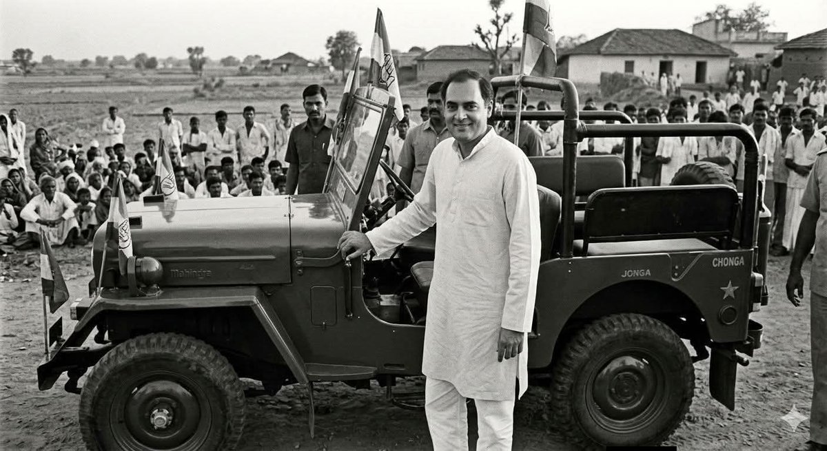राजनीति के हर व्यक्ति को जाननी चाहिए यह बात। 
बहुत कम लोग जानते हैं कि Rajiv Gandhi अपनी सुरक्षा के तामझाम और दिखावे से काफी असहज महसूस करते थे।

राजीव के पास एक जोंगा जीप थी—Nissan Jonga। वे उसे खुद चलाते थे, अक्सर अपने परिवार के साथ। जब वे 1985 में प्रधानमंत्री बने, तब उनकी