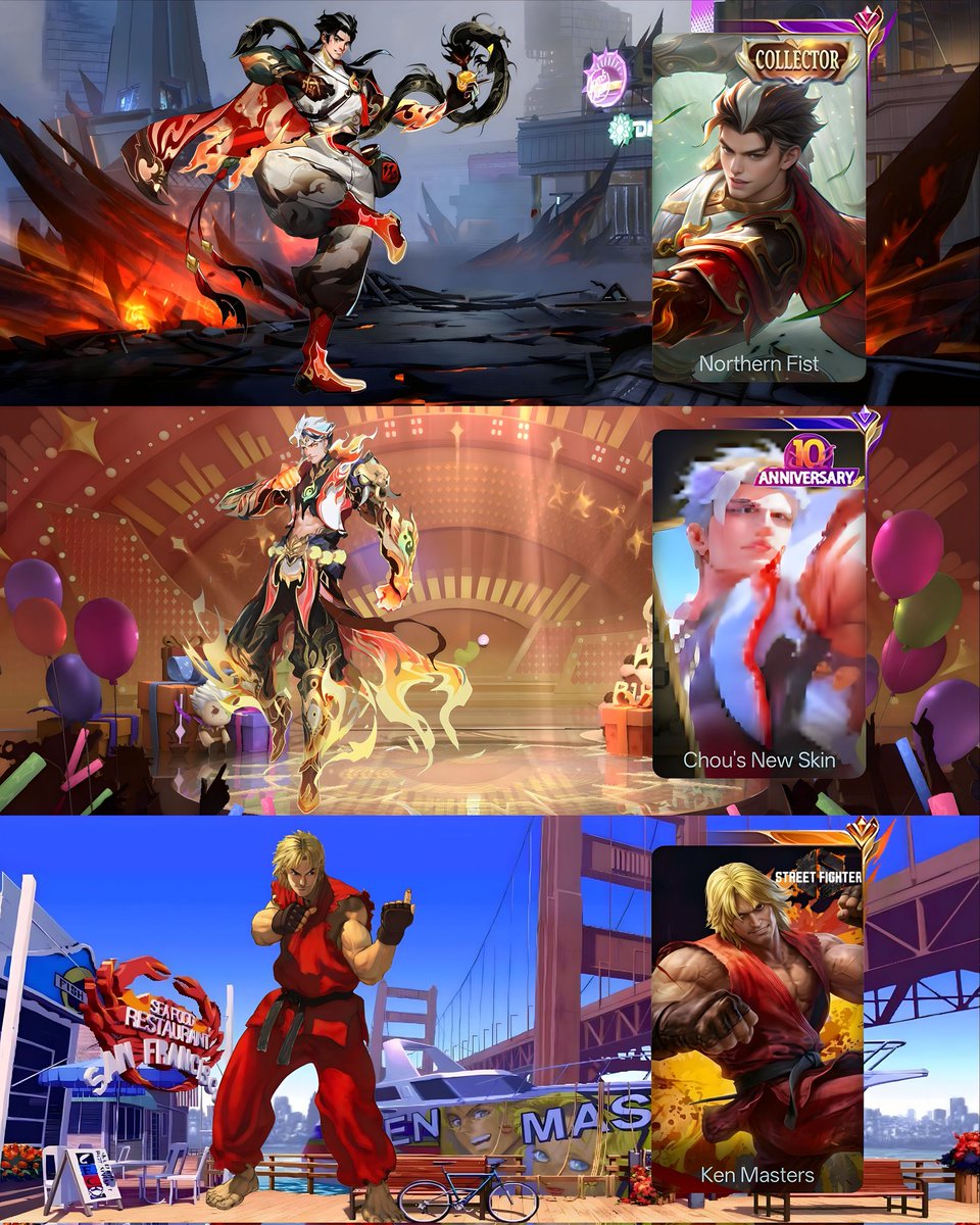 mlleaksfb's tweet image. Chou Mains are being Spoiled! 3 New Upcoming Skins!

#fyp #MLBB #mlbbhighlights