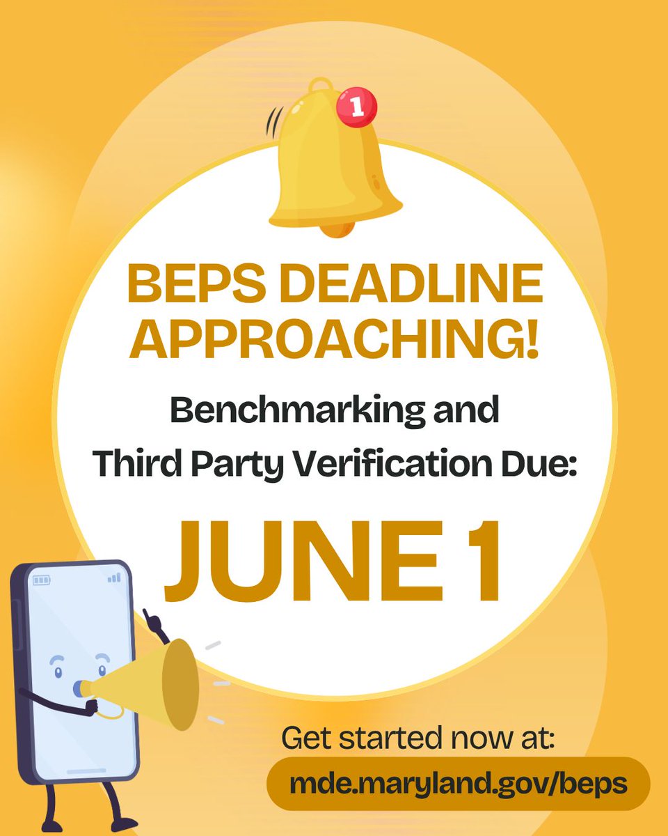 MDEnvironment's tweet photo. ⏳ Tick-tock! We’re less than 60 days from the June 1 BEPS deadline.

Building owners: 2025 data must be shared via Portfolio Manager AND verified by a 3rd party by 6/1/26. ���✅

Need help? Join our weekly Office Hours! 🖥️
Info: https://t.co/huQjsOiRQH

#BEPS #GreenBuildings https://t.co/cxtC8BGdGH