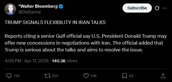 It appears the meeting will be on Sunday as is seen from the major security preparations under way in Islamabad. Trump is desperate to close the deal and may offer Iran the concessions it is seeking. It is possible Trump may personally visit Islamabad to sign the peace agreement