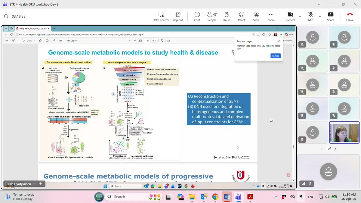 STRIMHealth's tweet photo. Successfully held our Introduction to Machine Learning workshop (Apr 15–16, 2026) with STRIMHealth &amp; Örebro University. Covered ML fundamentals, biomedical applications, and hands-on work in MetaboAnalyst. Thanks to all lecturers and participants! https://t.co/RUnIYvkD8D