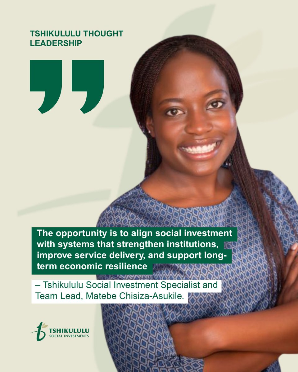 What does meaningful social investment look like? It’s not activity, it’s system-level impact. Tshikululu’s Matebe Chisiza-Asukile shares why CSI must integrate into business &amp; strengthen institutions. Read: bit.ly/4tV846B