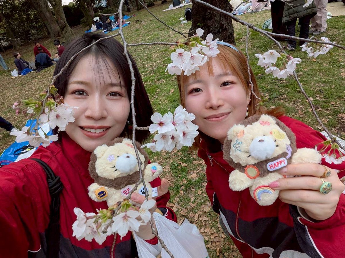 chinatsu_asahi's tweet photo. 先月の #毎月あさひ 
紅林と、おそろのぬいと、お花見してました🌸🌸 https://t.co/vg131eTE0q