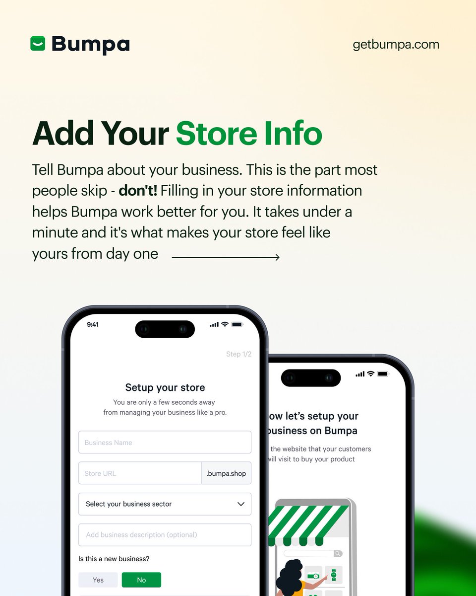 getBumpa's tweet image. If you’ve been looking for a way to move your business past the “DM for price” stage and into a world where your shop runs while you sleep, it is officially time to get you set up on Bumpa. 

#bumpabusiness #ecommercegrowth #sellonline #ecommercebusiness #getbumpa