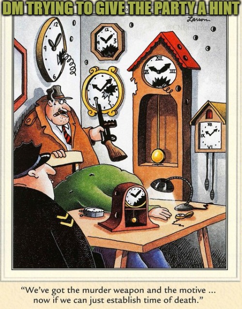 CNRealms's tweet photo. #FarSideFriday: Posting a Far Side comic with a D&D spin every week.
Sometimes, as Adventurers, we need some 'gentle pushing' towards the 'correct' path...
#DungeonsAndDragons #TTRPG https://t.co/8DzKfnFvP0