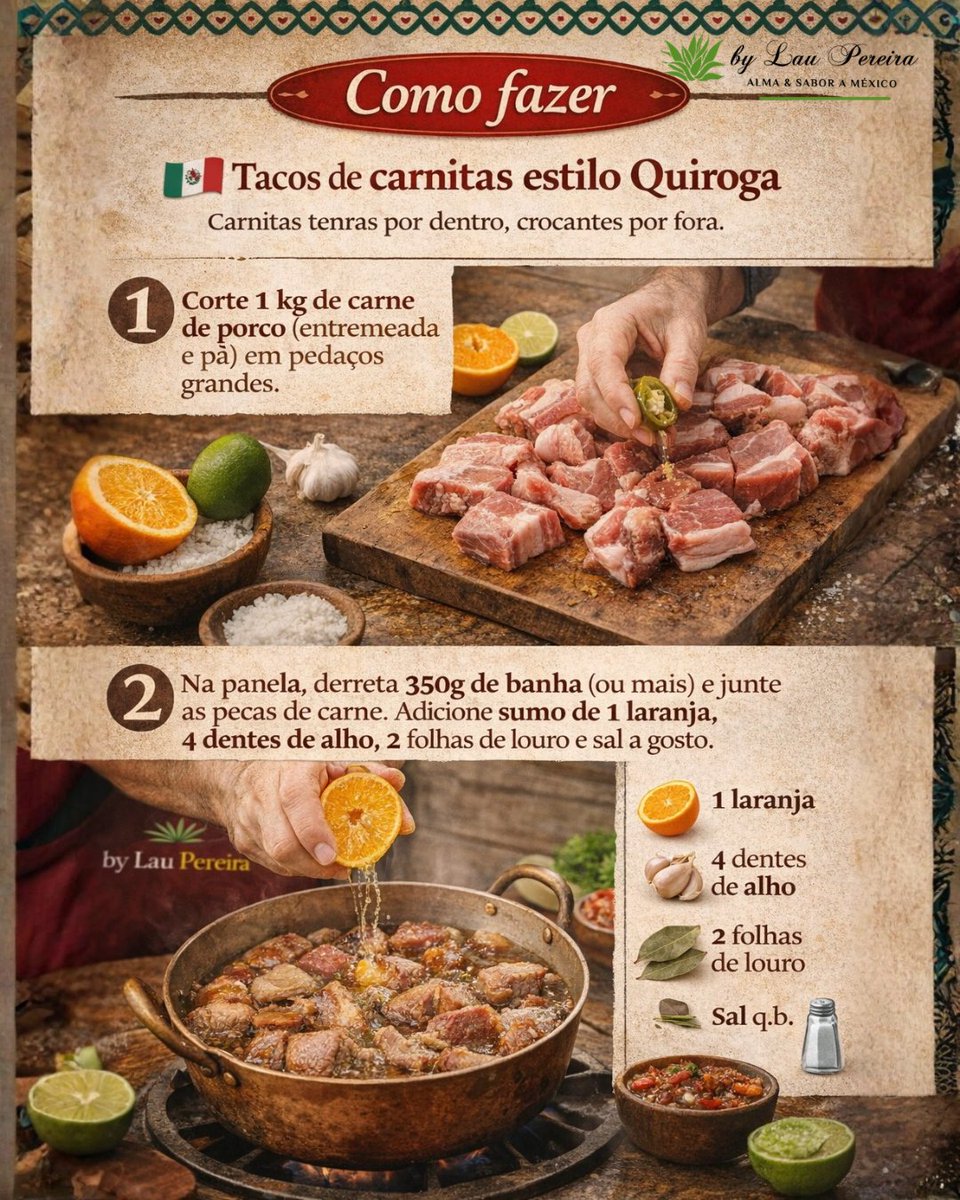 LauraPe38324145's tweet image. Tacos de carnitas estilo Quiroga 🌮🇲🇽

Suculentos por dentro. Crocantes por fora.

👉 Já experimentaste comida mexicana autêntica em Portugal?

#Tacos #ComidaMexicana #ByLauPereira