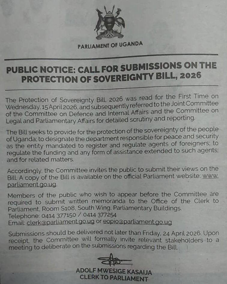 TonyNatif's tweet photo. If there’s a bill that really needs to die, it’s the Sovereignty Bill.
Yes, Uganda has an #OutrageMerchants problem and that needs to be addressed.
But what the government is doing here is the equivalent of trying to kill a mosquito on its favorite clay pot by using a hammer. https://t.co/3bGusrtQMX