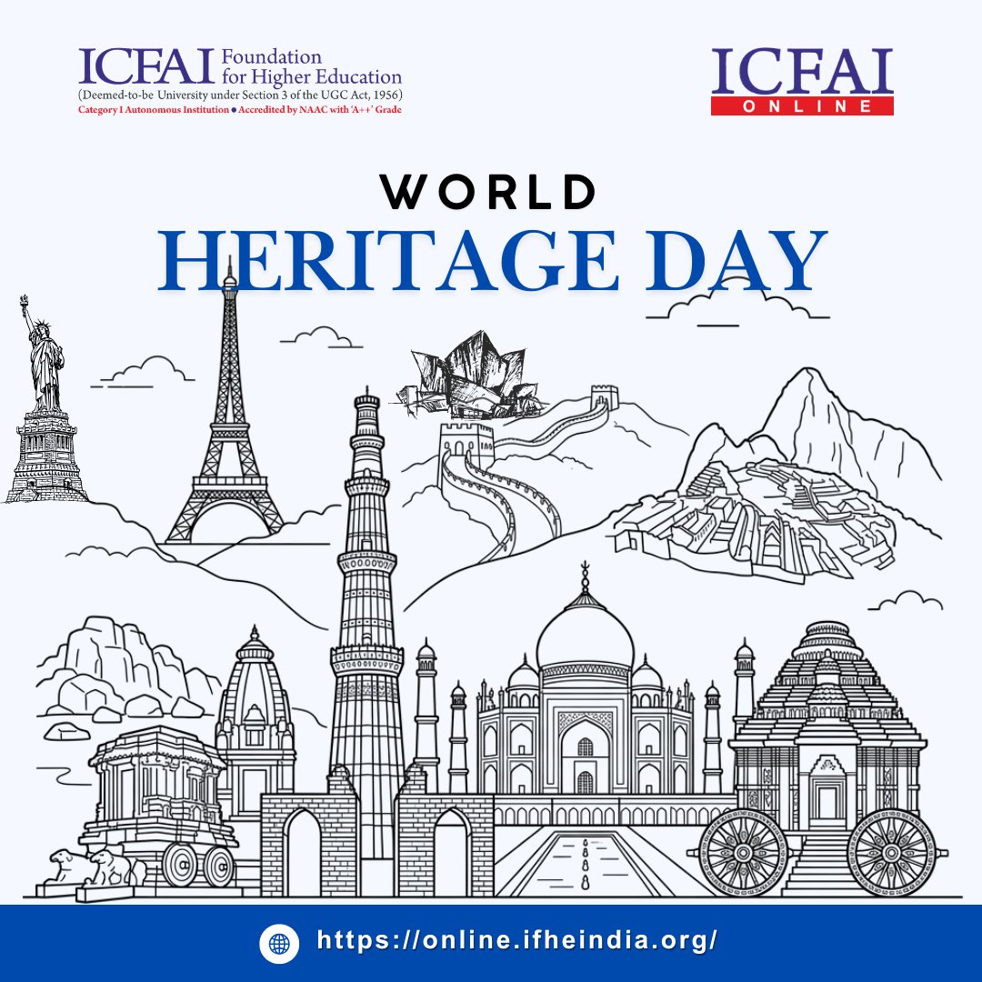 IcfaiOnline's tweet image. World Heritage Day

#WorldHeritageDay #HeritageAwareness #CulturalPreservation #ExploreHeritage #HeritageSites #CulturalDiversity #ProtectOurHeritage #HeritageCelebration #historymatters #ICFAIOnlineMBA #icfaionlinebba