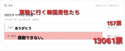 sseumang's tweet photo. それも一部に過ぎない。 実際のフェミニストによる軍人への侮蔑はさらに深刻だ。 女性の住民票を認証しなければ登録できない女性専用コミュニティサイトでは、次のような投票が行われたことがある。 https://t.co/6zgP2VvJhq