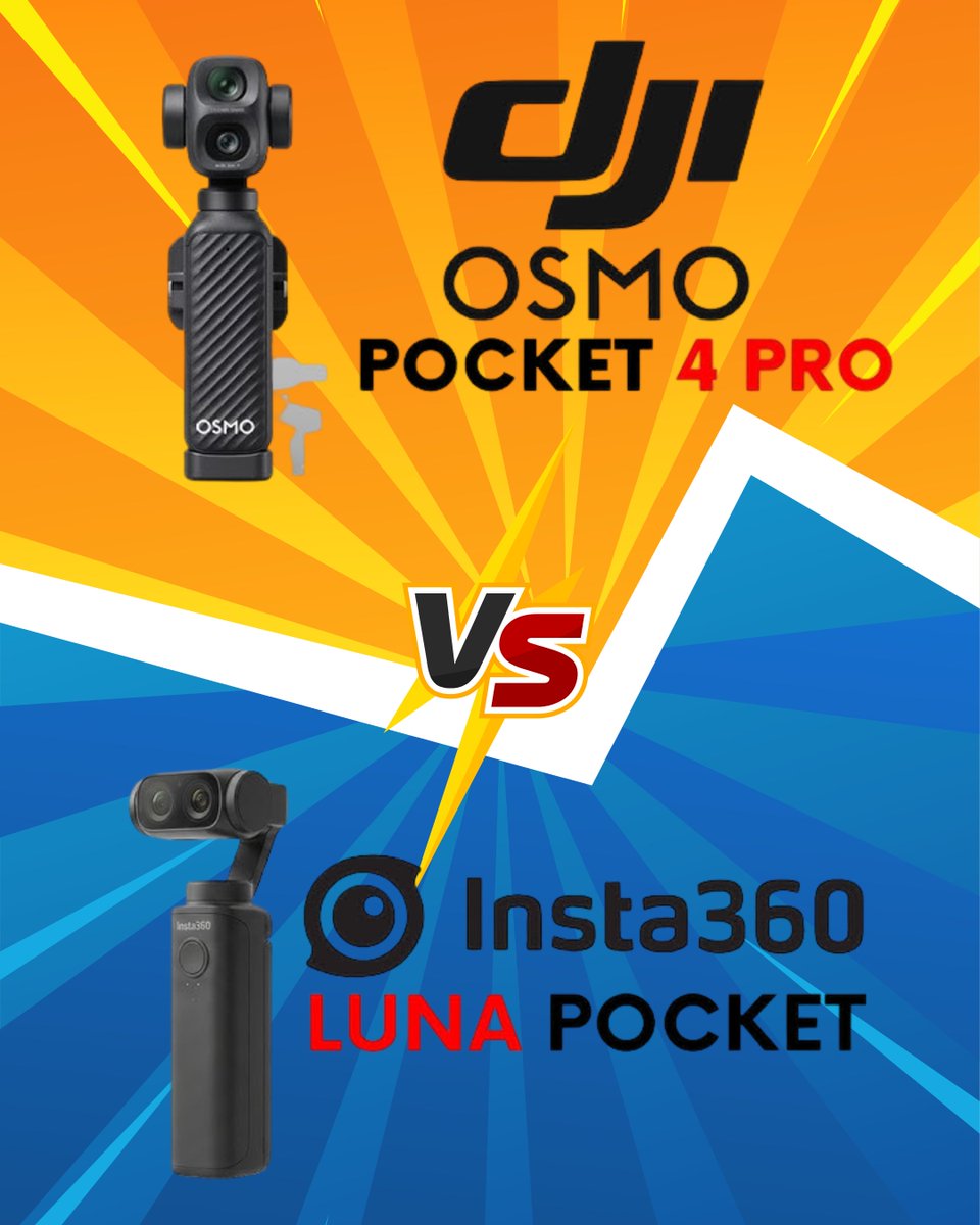 usedcinegear's tweet image. DJI Osmo Pocket4 Pro
VS
Insta360 Luna Pocket

This time, you pick who😱

@usedcinegear
#DJIpocket4 #Insta360Luna #pocket4k