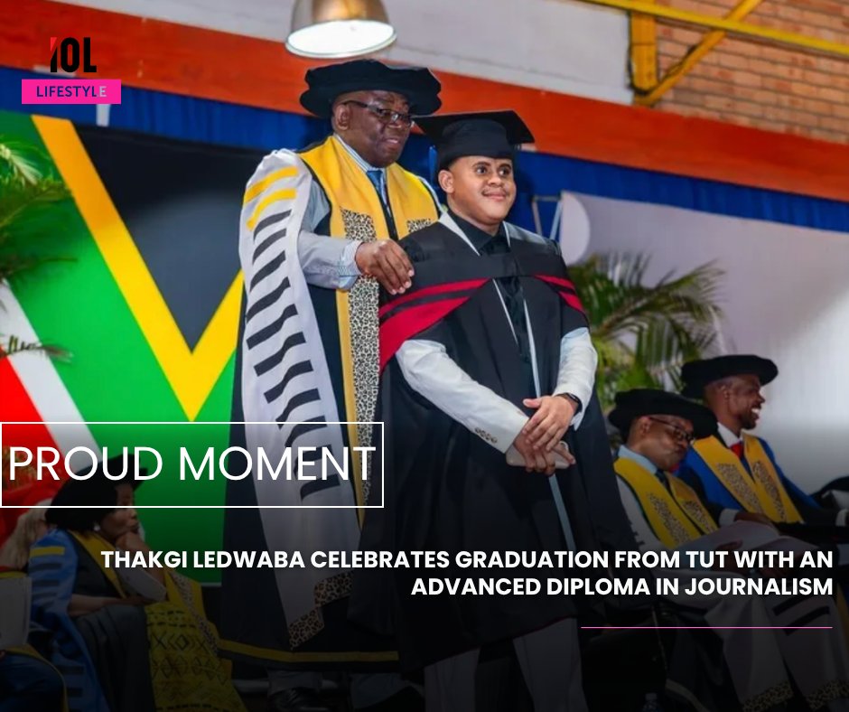 IOL_Lifestyle's tweet image. Thakgi Ledwaba is celebrating a major milestone—graduating from TUT with an advanced diploma in journalism. Her achievement has inspired fans and peers alike, marking a proud moment in her journey.
#lifestyle #ThakgiLedwaba #graduation #journalism
Read on tinyurl.com/2s4phkcb