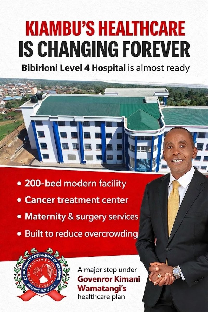 MubaraqOpeyemi's tweet photo. Wamatangi aliingia Kiambu na projects zimekwama, sasa Bibirioni Level 4 Hospital iko 95% na ime-trigger roads, power na biashara. Hii si story ya PR, ni serikali imeamua kufanya kazi

Julius Malema
#KaziNdioHiyo #RohoNdioHiyo #KaziMlimani https://t.co/iONnD9powY