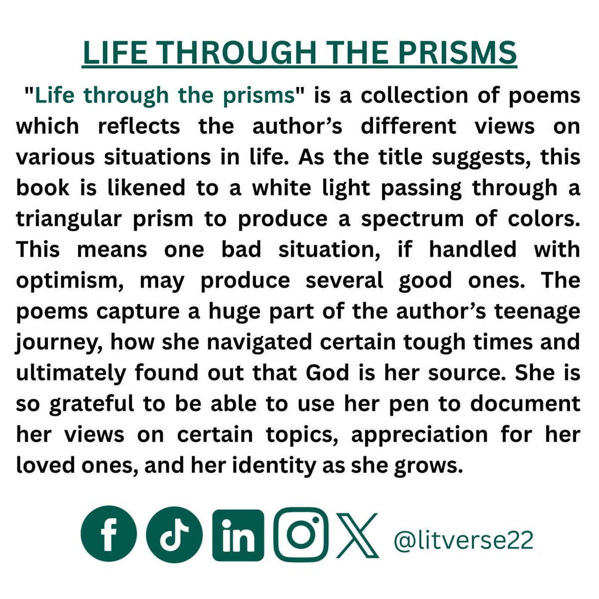 litverse22's tweet photo. Episode 3: Authors Spotlight with Iretomide Akintomide 🇳🇬. 

Changing the World, One Book at a Time 💚 https://t.co/TjHdDTJE53