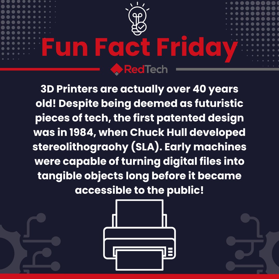 Follow along for more Fun Fact Fridays!
And as promised we are revealing the answer for last week’s Guess The Tech: it was the Raspberry Pi!

#funfacts #stem #3dprinting #digitalart
