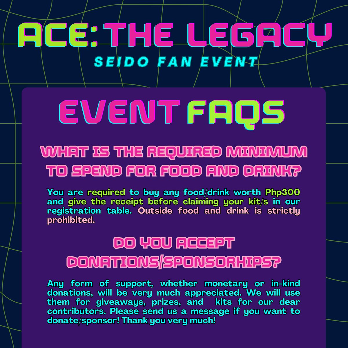 As we get ready to see them on stage once more! ✨🎤

Here are some frequently asked questions that will help you!

#ACETHELEGACY #SEIDOFANEVENT #DaiyaEvent #ダイヤのA #AceofDiamond
