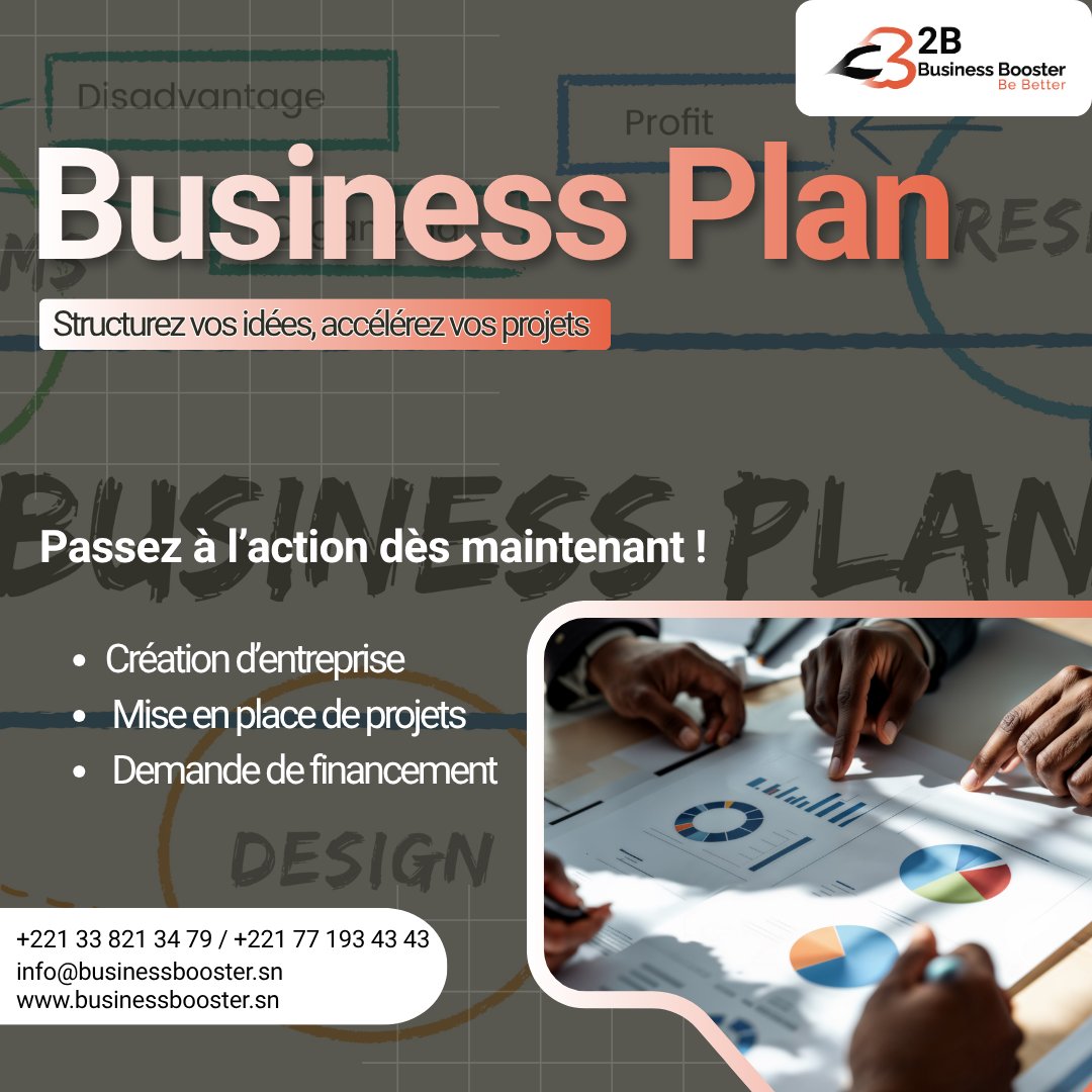 2b_booster's tweet photo. Un bon Business Plan fait toute la différence 🚀

Création d’entreprise
Structuration de projet
Demande de financement

Be Better !
2B, une expertise pour votre succès 

📞 +221 33 821 34 79 | +221 77 193 43 43
📧 info@businessbooster.sn
🌐 https://t.co/ezgIduno5h

 #businessplan https://t.co/OnRtZq3WxY