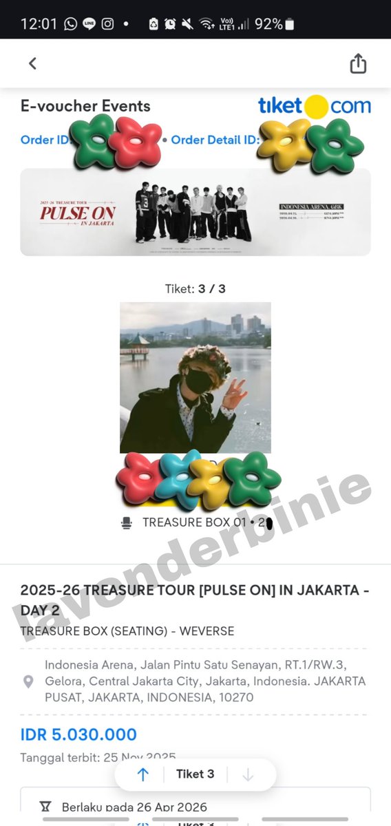 lavenderbinie's tweet photo. WTS PULSE ON JAKARTA
Day 2 - 1 Tix Treasure Box Tbox
Box 1 - SN 2* (Sendoff qn <30)

PRICE 6.5 BOLEH NEGO

☆Diurus sampai fisik (terima jadi)
☆All proof provided (✔️Vidcall)
☆COD venue (masuk bareng payment after scan tiket jg bisa)

Minat/tanya² bisa DM yaa https://t.co/9tyenFPf3j