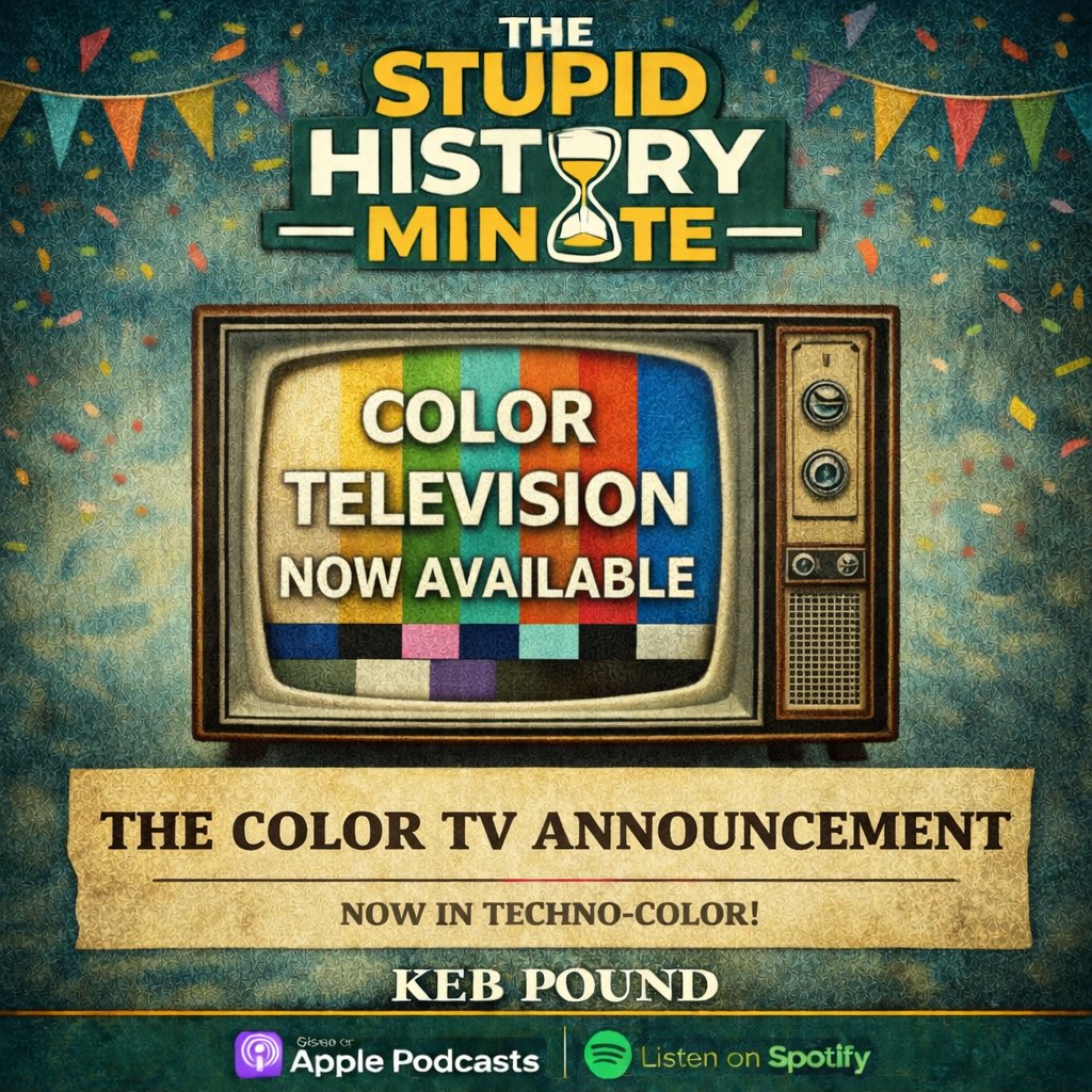 StupidMinute's tweet image. The Stupid History of The Color TV Announcement 

#History #Podcasts #AprilFoolsDay
