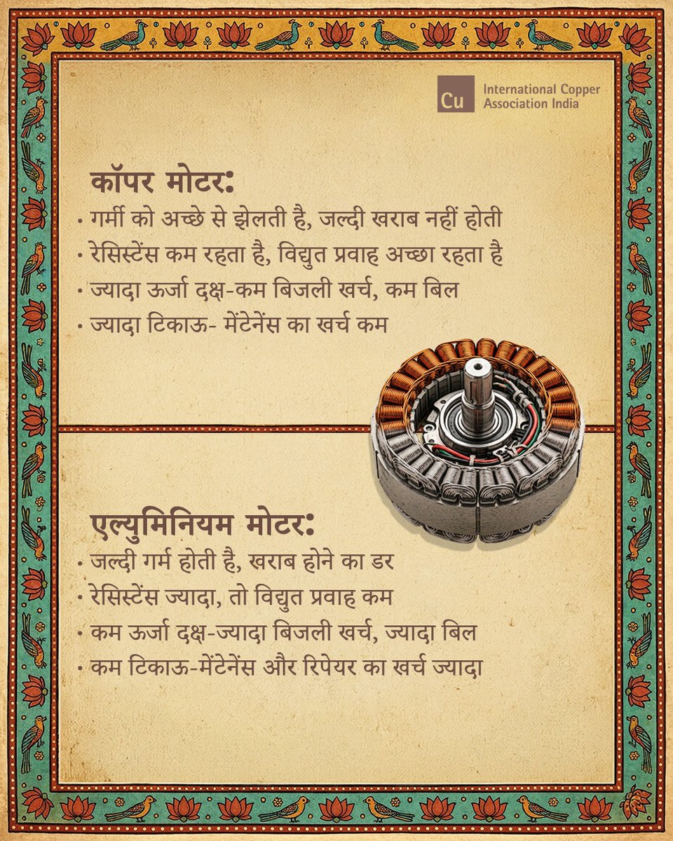 Cu4BehtarZindgi's tweet image. जो दिखता है, वो पूरा सच नहीं होता।
असली फर्क अंदर छुपा होता है — मोटर में।
फर्क समझिए।
कॉपर चुनिए।

#ICA #ICAIndia #Tamba #CopperMotor #Fan #TambaMatlabTikau