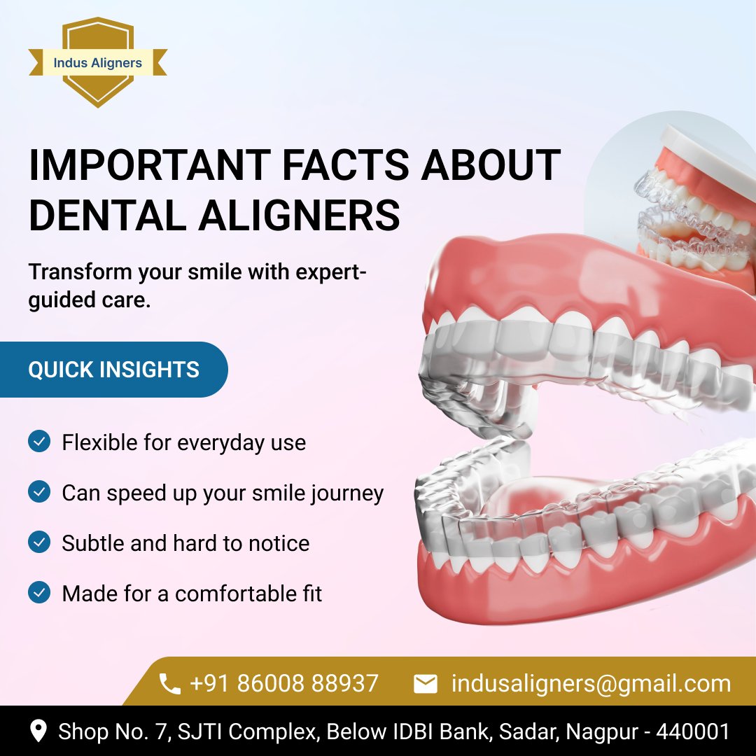indus_aligners's tweet image. ✨ Straighten Your Smile, Confidently! ✨

✔️ Flexible for everyday use
✔️ Faster smile transformation
✔️ Nearly invisible look
✔️ Comfortable, custom fit

📞+91 86008 88937
📧 indusaligners@gmail.com

#DentalAligners #SmileTransformation #InvisibleBraces #HealthySmile #Nagpur