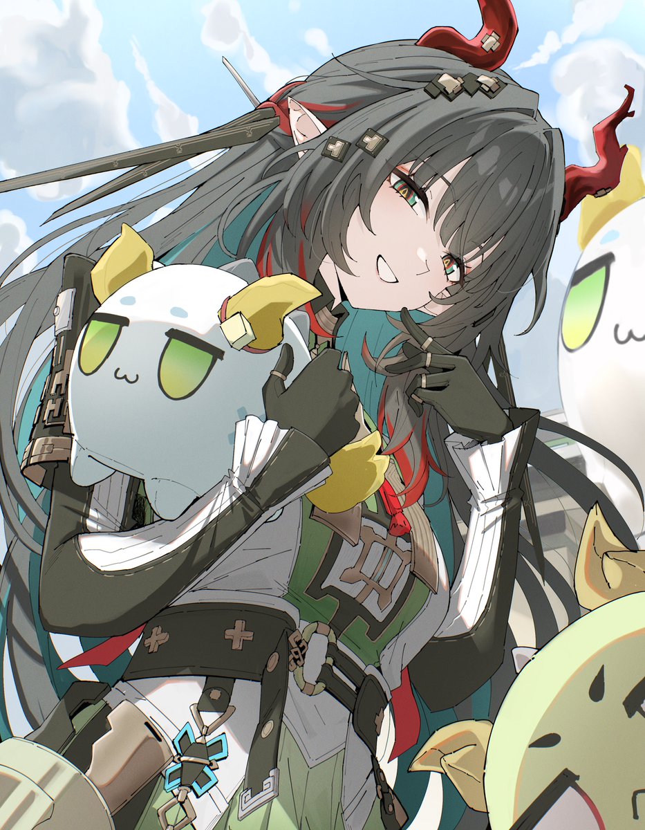 asirisenpai's tweet photo. Had a lot of fun drawing Zhuang Fangyi and her adorable Chubby Lung 🌸
I really love her calm yet playful personality!

#ArknightsEndfield #SpringWake https://t.co/3qy5iD4kgs