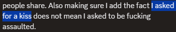 oersaccount's tweet photo. @PurpleSigh192 @Unknowstal51882 @EM0B0Y_K1SS3R "zeal literally confirmed he never got verbal consent to french kiss ren"
firstly get your facts right, ren asked for the kiss first.
in 99% of consensual sexual encounters, they dont go "YES I CONSENT" its usually one thing leading to another until asked to stop (cont) https://t.co/uKTSa4FTnO
