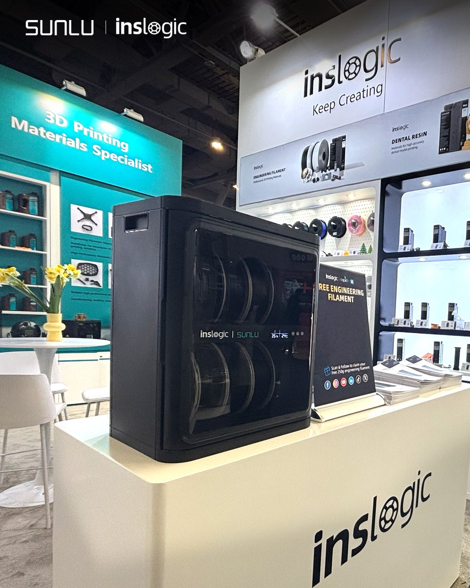 Inslogic3D's tweet photo. Our Final day at RAPID + TCT! 🎉
From our advanced INSLOGIC FilaDC i10 to our full range of premium filaments, we were proud to showcase how SUNLU continues to support every step of the 3D printing journey. 🖨
See you at the next exhibition!
#sunlu #inslogic #RAPIDTCT https://t.co/yaQ1yZm52g