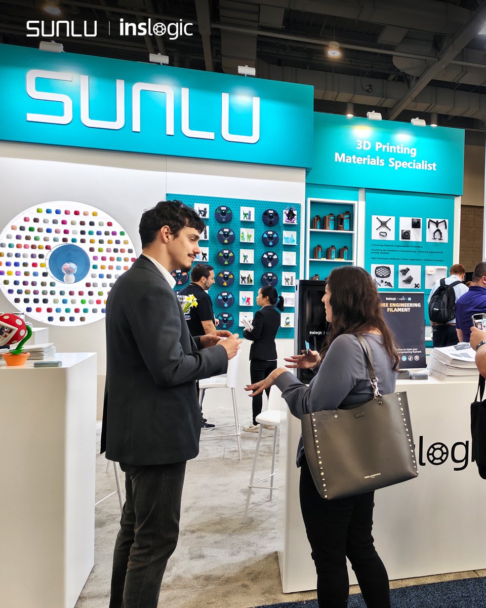 Inslogic3D's tweet photo. Our Final day at RAPID + TCT! 🎉
From our advanced INSLOGIC FilaDC i10 to our full range of premium filaments, we were proud to showcase how SUNLU continues to support every step of the 3D printing journey. 🖨
See you at the next exhibition!
#sunlu #inslogic #RAPIDTCT https://t.co/yaQ1yZm52g
