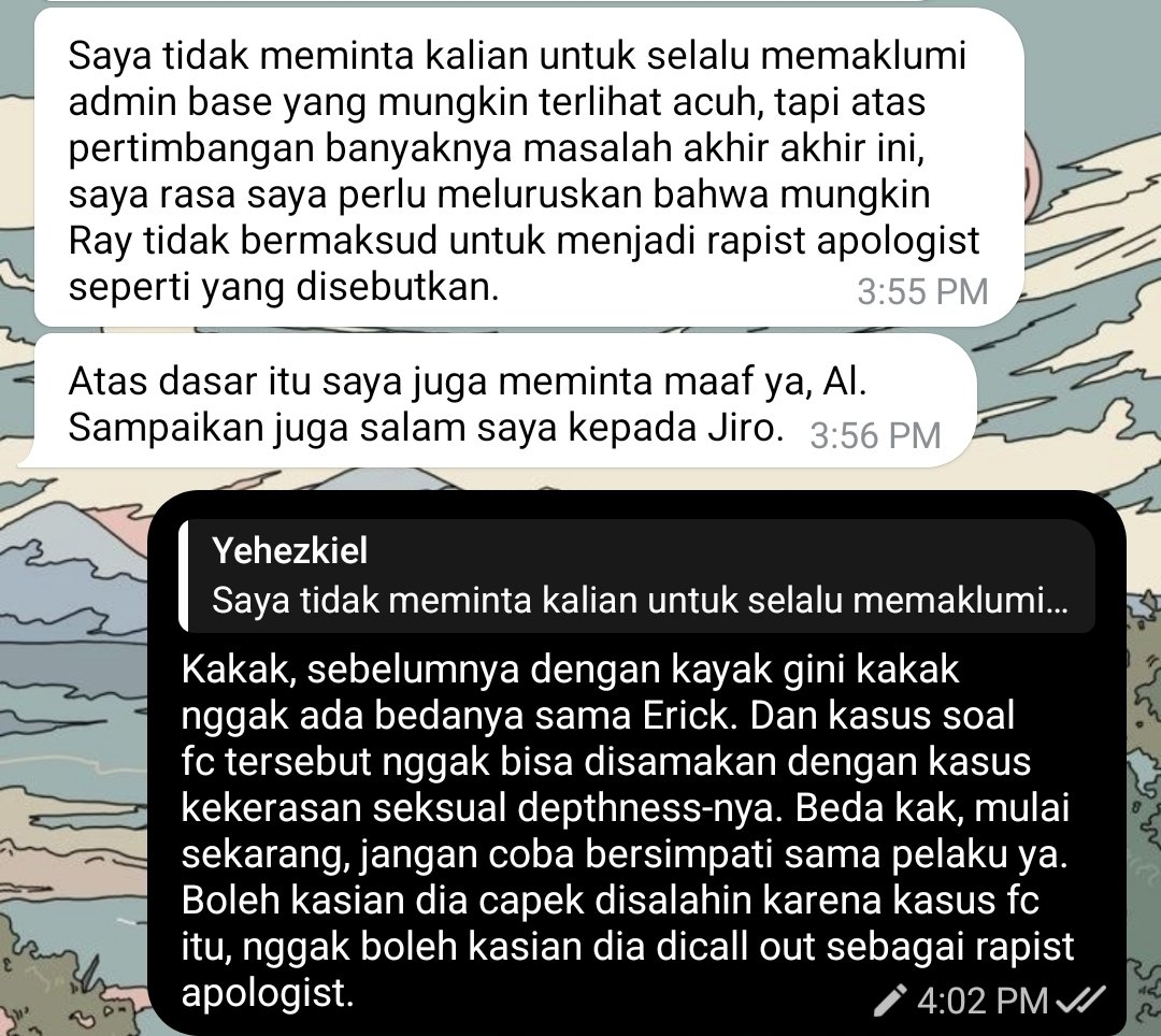 alaric trs yehezkiel yehezkiel itu siapa — Intinya dia buat thread panjang lebar itu karena permasalahan FC yang Erick tangani something something, yang completely unrelated... alterspring.org/@alaric/a/1164…